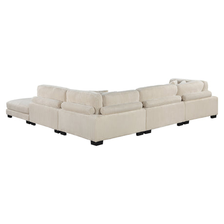 Traverse Beige 5-Piece Modular Sectional with Ottoman - Ornate Home