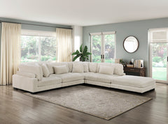 Traverse Beige 5-Piece Modular Sectional with Ottoman - Ornate Home