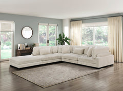 Traverse Beige 5-Piece Modular Sectional with Ottoman - Ornate Home