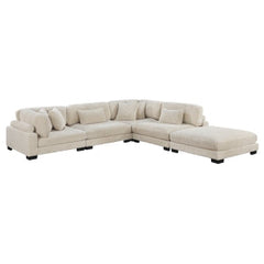 Traverse Beige 5-Piece Modular Sectional with Ottoman - Ornate Home