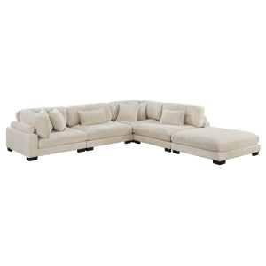 Traverse Beige 5-Piece Modular Sectional with Ottoman - Ornate Home