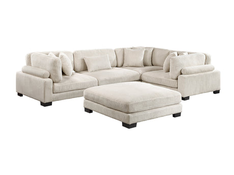 Traverse Beige 5-Piece Modular Sectional with Ottoman - Ornate Home