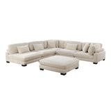 Traverse Beige 6-Piece Modular Sectional with Ottoman - Ornate Home