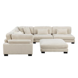 Traverse Beige 6-Piece Modular Sectional with Ottoman - Ornate Home