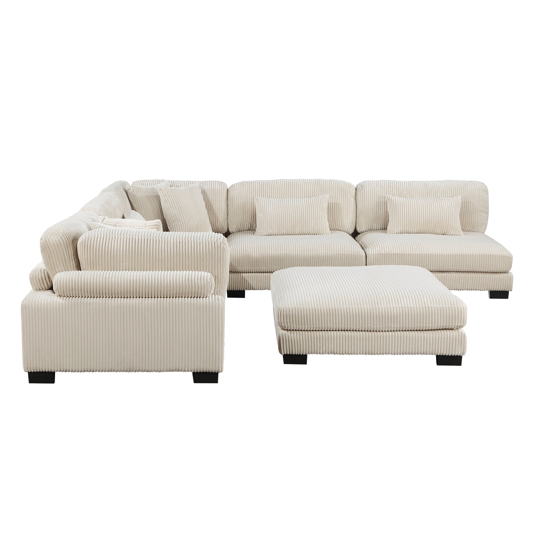 Traverse Beige 6-Piece Modular Sectional with Ottoman - Ornate Home