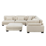 Traverse Beige 6-Piece Modular Sectional with Ottoman - Ornate Home