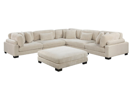 Traverse Beige 6-Piece Modular Sectional with Ottoman - Ornate Home