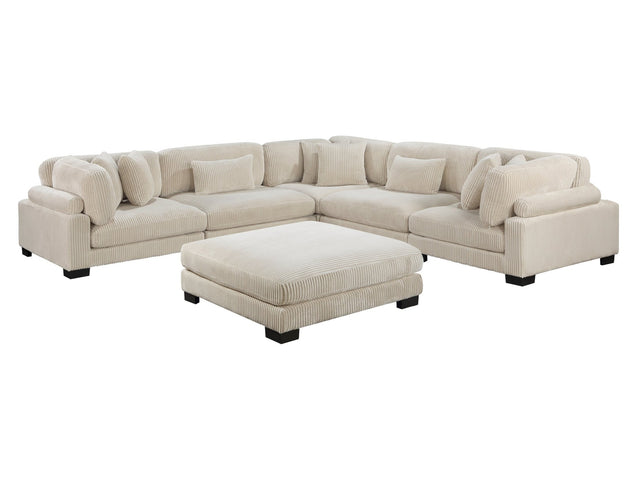 Traverse Beige 6-Piece Modular Sectional with Ottoman - Ornate Home