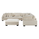 Traverse Beige 6-Piece Modular Sectional with Ottoman - Ornate Home