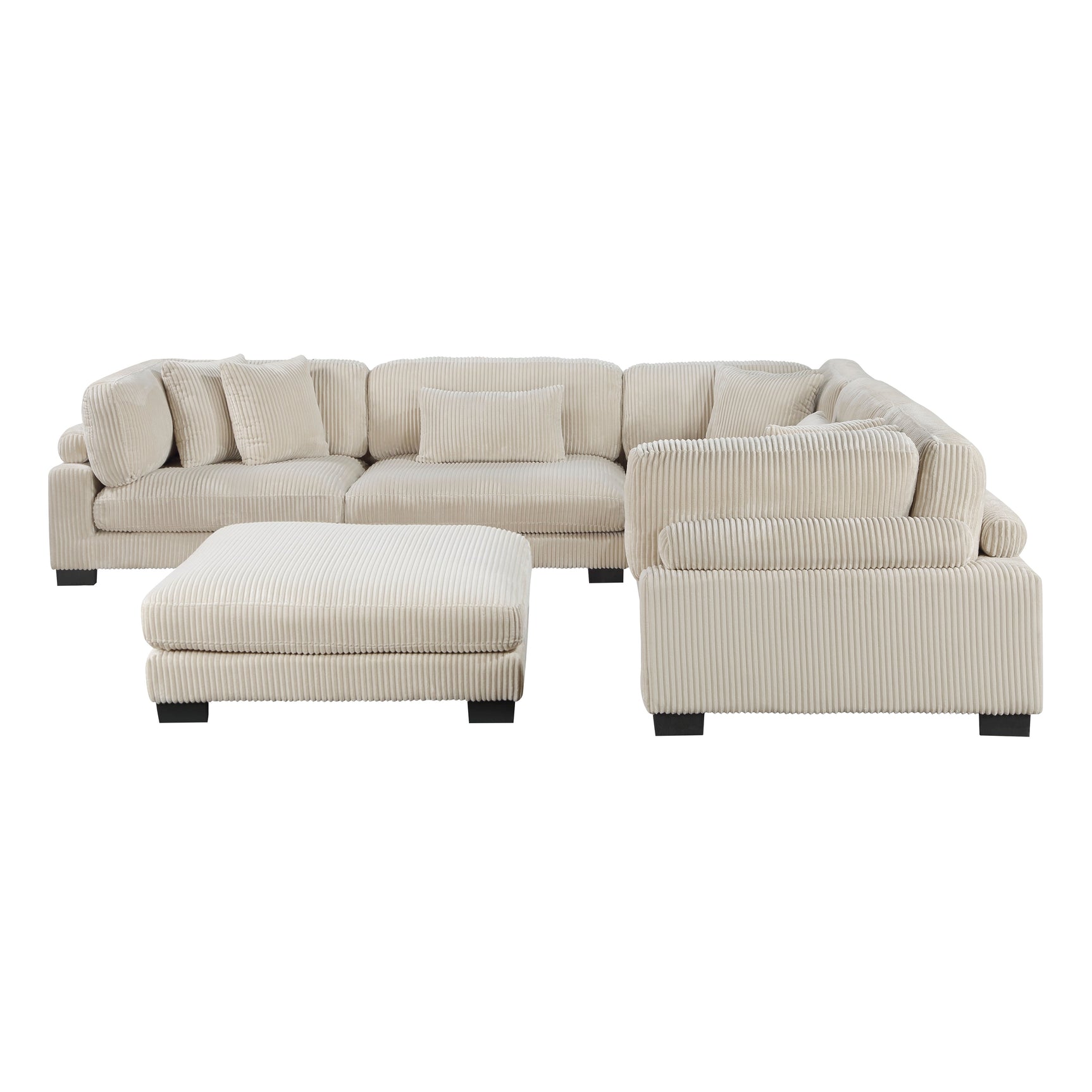 Traverse Beige 6-Piece Modular Sectional with Ottoman - Ornate Home