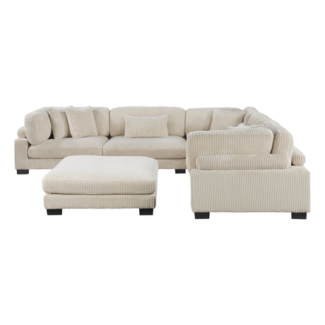 Traverse Beige 6-Piece Modular Sectional with Ottoman - Ornate Home