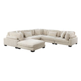Traverse Beige 6-Piece Modular Sectional with Ottoman - Ornate Home