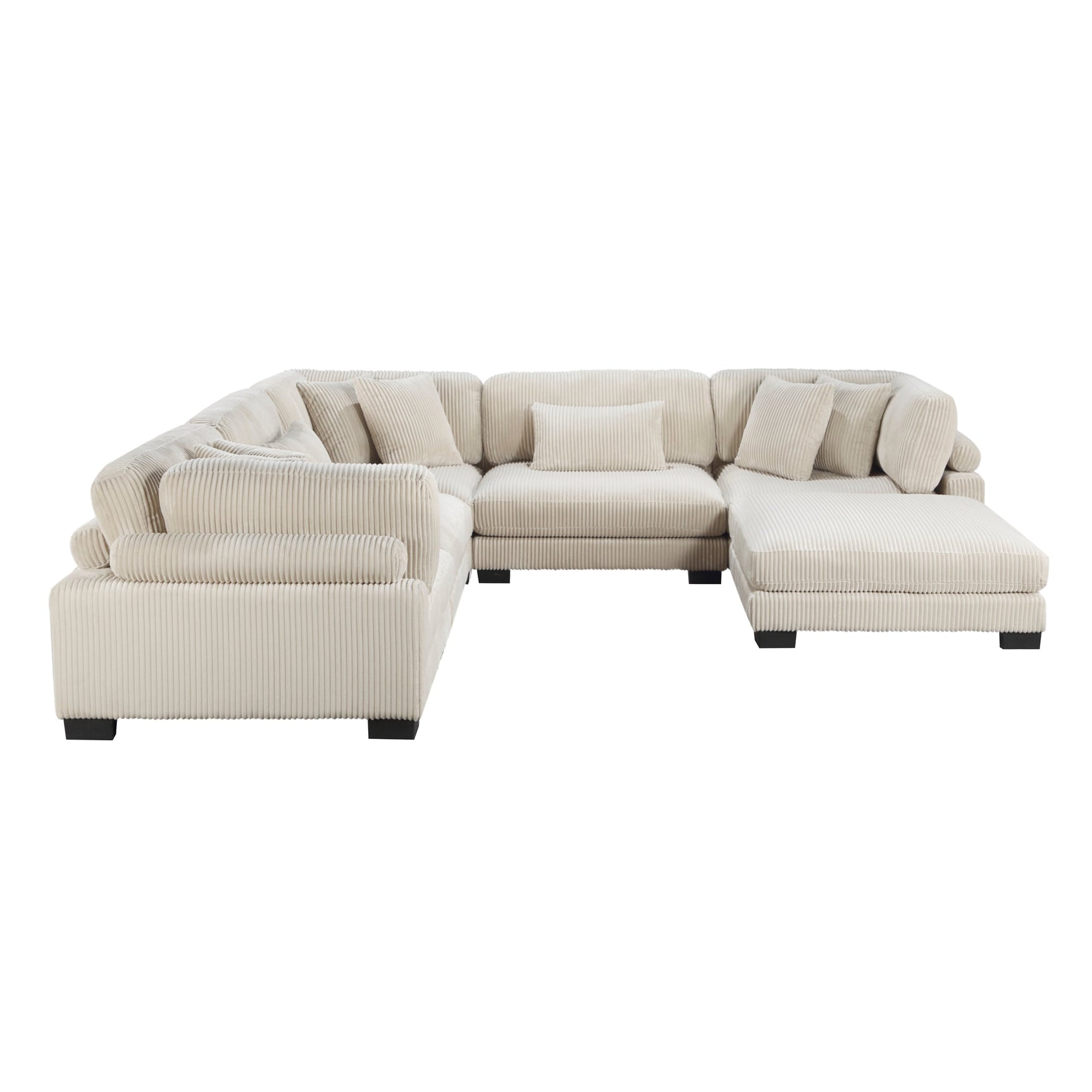 Traverse Beige 6-Piece Modular Sectional with Ottoman - Ornate Home
