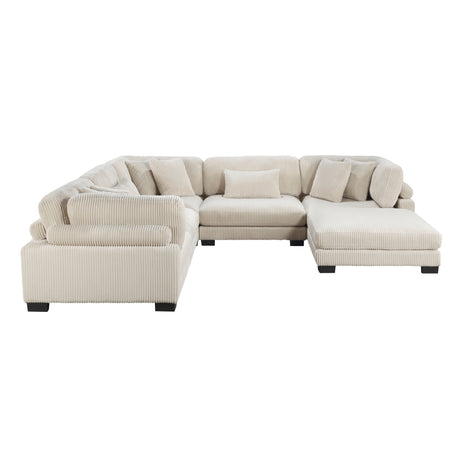 Traverse Beige 6-Piece Modular Sectional with Ottoman - Ornate Home
