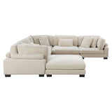 Traverse Beige 6-Piece Modular Sectional with Ottoman - Ornate Home