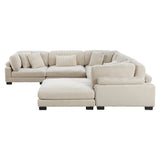 Traverse Beige 6-Piece Modular Sectional with Ottoman - Ornate Home