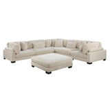 Traverse Beige 6-Piece Modular Sectional with Ottoman - Ornate Home