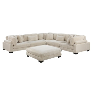 Traverse Beige 6-Piece Modular Sectional with Ottoman - Ornate Home