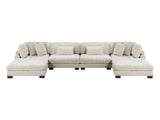 Traverse Beige 6-Piece Modular Sectional with Ottomans - Ornate Home