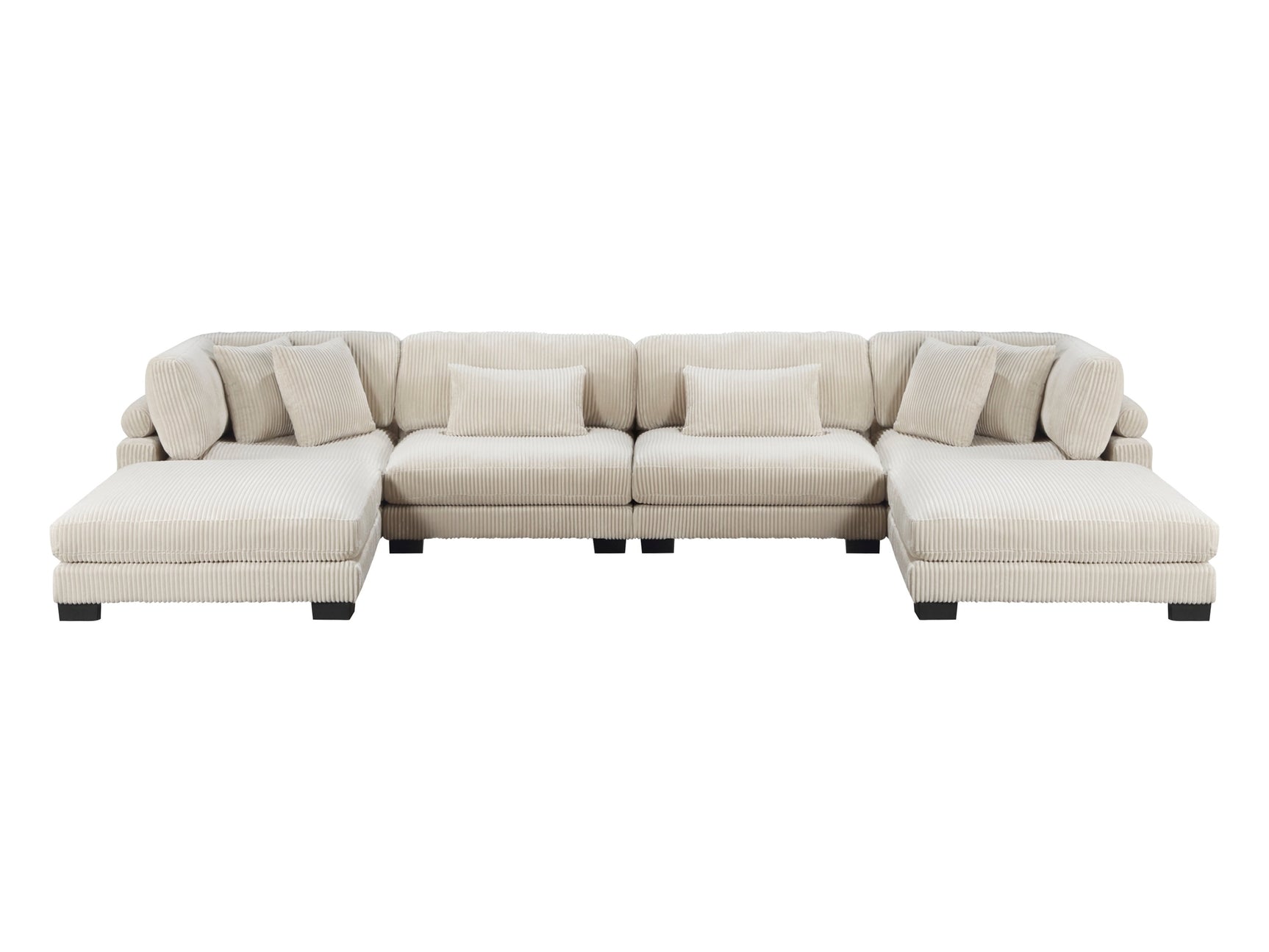 Traverse Beige 6-Piece Modular Sectional with Ottomans - Ornate Home