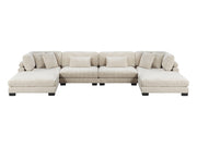 Traverse Beige 6-Piece Modular Sectional with Ottomans - Ornate Home