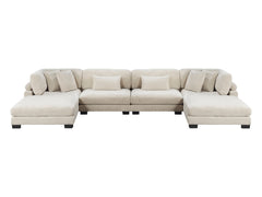 Traverse Beige 6-Piece Modular Sectional with Ottomans - Ornate Home