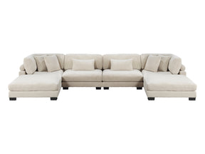 Traverse Beige 6-Piece Modular Sectional with Ottomans - Ornate Home