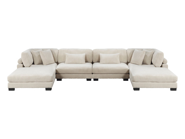 Traverse Beige 6-Piece Modular Sectional with Ottomans - Ornate Home