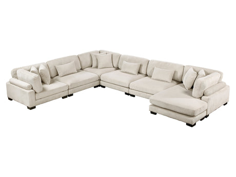 Traverse Beige 6-Piece Modular Sectional with Reversible Chaise - Ornate Home