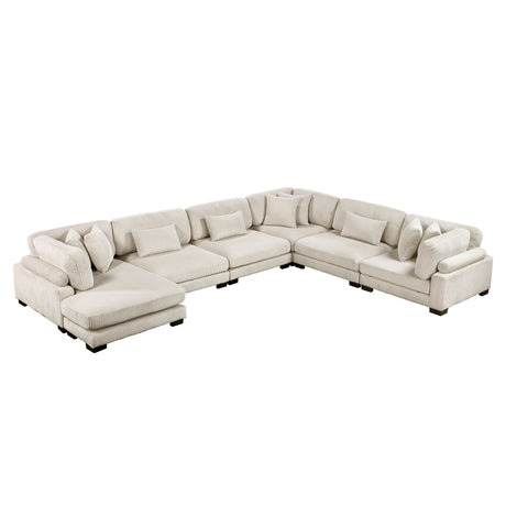 Traverse Beige 6-Piece Modular Sectional with Reversible Chaise - Ornate Home