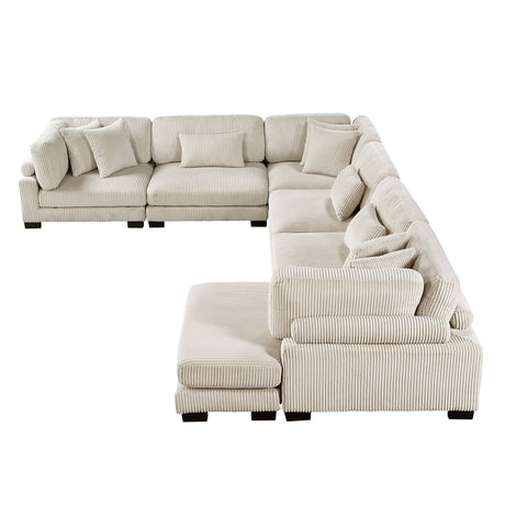 Traverse Beige 6-Piece Modular Sectional with Reversible Chaise - Ornate Home