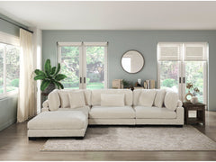 Traverse Beige Corduroy 4-Piece Modular Sectional with Ottoman - Ornate Home