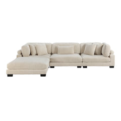 Traverse Beige Corduroy 4-Piece Modular Sectional with Ottoman - Ornate Home