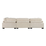 Traverse Beige Corduroy 4-Piece Modular Sectional with Ottoman - Ornate Home