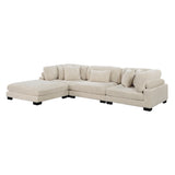 Traverse Beige Corduroy 4-Piece Modular Sectional with Ottoman - Ornate Home