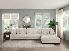 Traverse Beige Corduroy 4-Piece Modular Sectional with Ottoman - Ornate Home