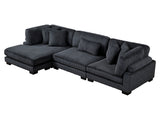 Traverse Black 3-Piece Modular Sectional with Reversible Chaise - Ornate Home