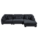 Traverse Black 3-Piece Modular Sectional with Reversible Chaise - Ornate Home
