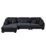 Traverse Black 3-Piece Modular Sectional with Reversible Chaise - Ornate Home