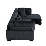 Traverse Black 3-Piece Modular Sectional with Reversible Chaise - Ornate Home