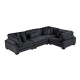 Traverse Black 4-Piece Modular Sectional - Ornate Home