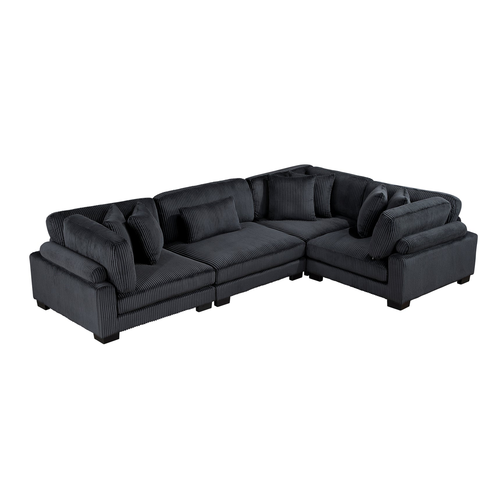 Traverse Black 4-Piece Modular Sectional - Ornate Home