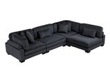 Traverse Black 4-Piece Modular Sectional - Ornate Home