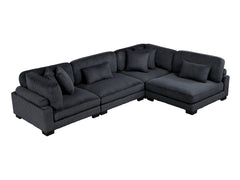 Traverse Black 4-Piece Modular Sectional - Ornate Home