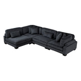 Traverse Black 4-Piece Modular Sectional - Ornate Home