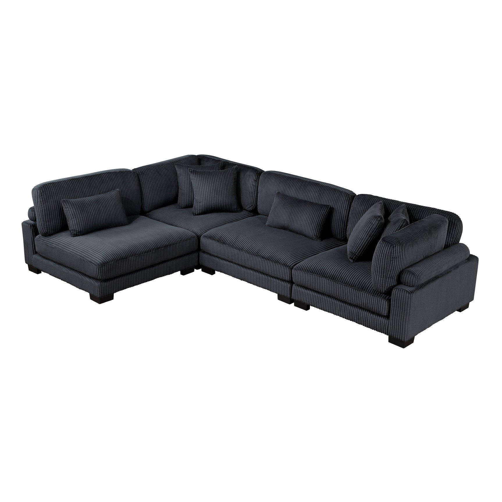 Traverse Black 4-Piece Modular Sectional - Ornate Home
