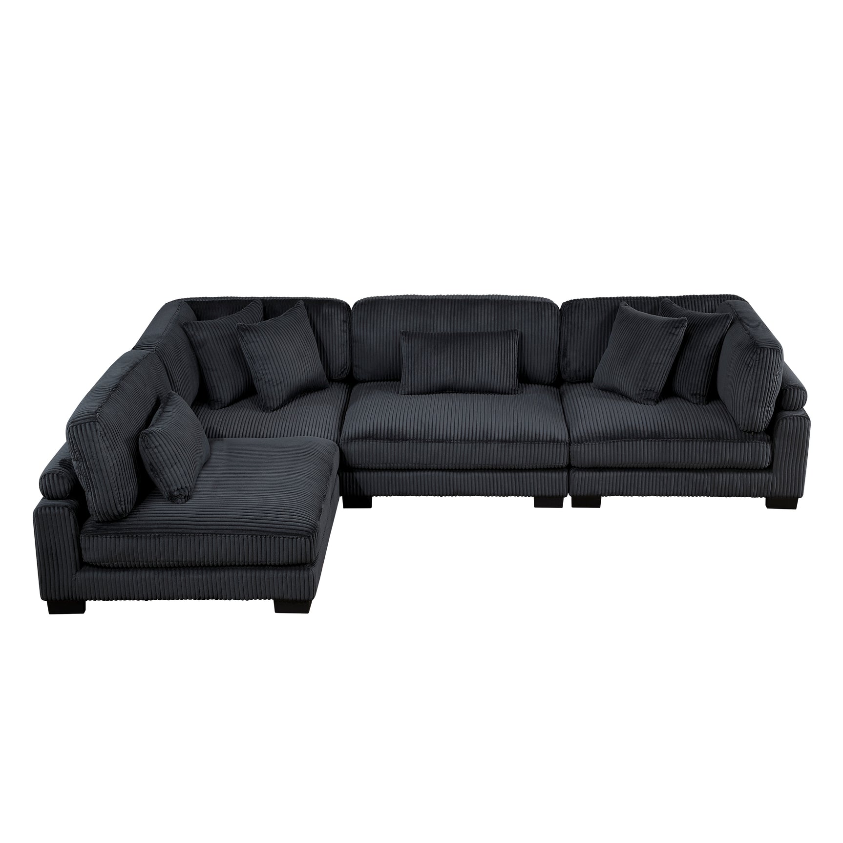 Traverse Black 4-Piece Modular Sectional - Ornate Home