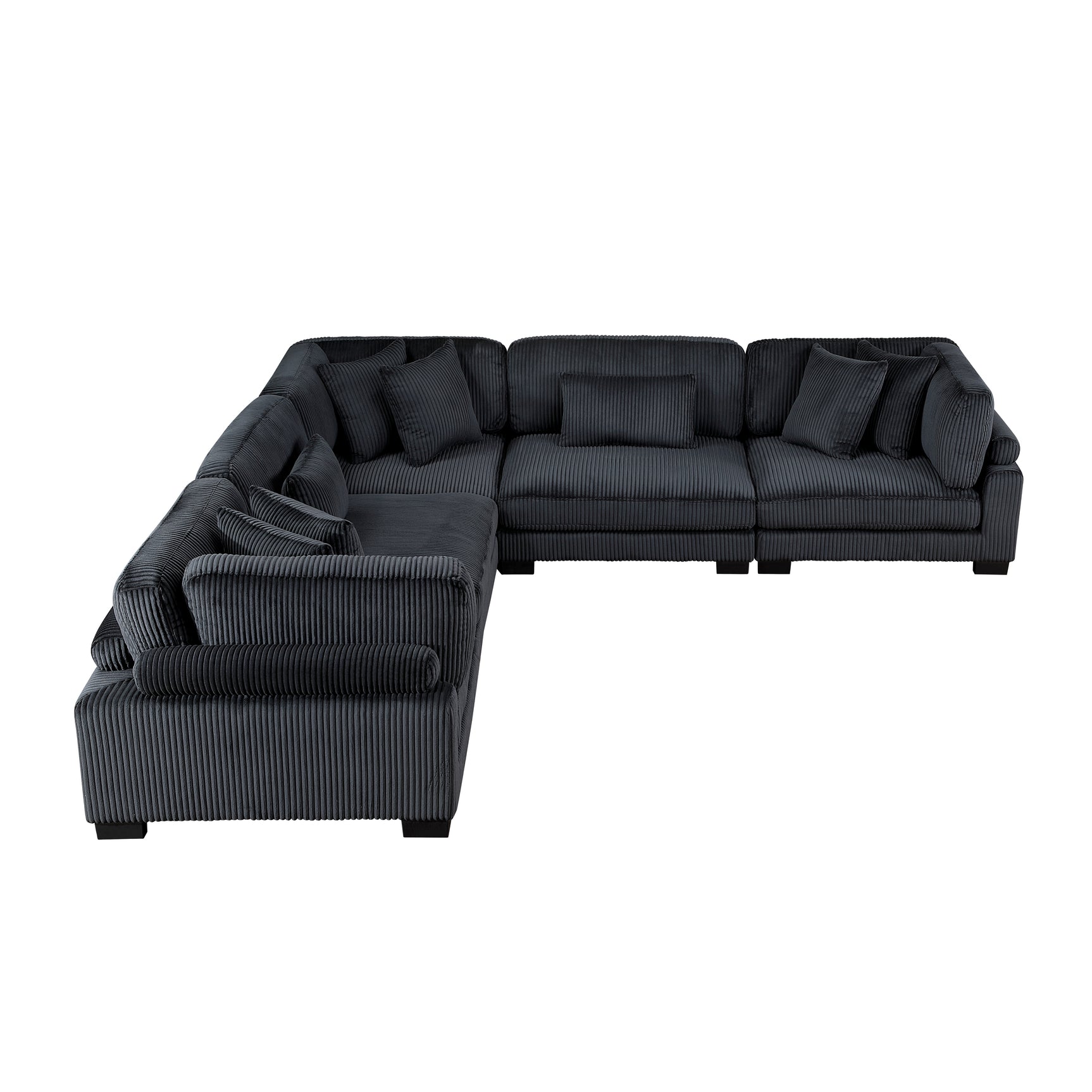 Traverse Black 5-Piece Modular Sectional - Ornate Home