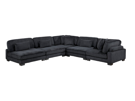 Traverse Black 5-Piece Modular Sectional - Ornate Home