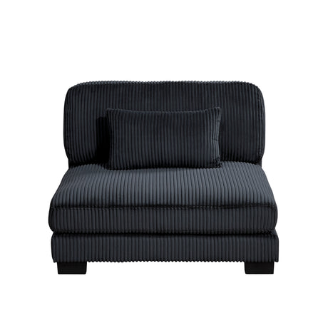 Traverse Black 5-Piece Modular Sectional with Ottoman - Ornate Home